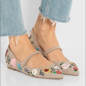 Tabitha Simmons Embroidered Flats SZ 39